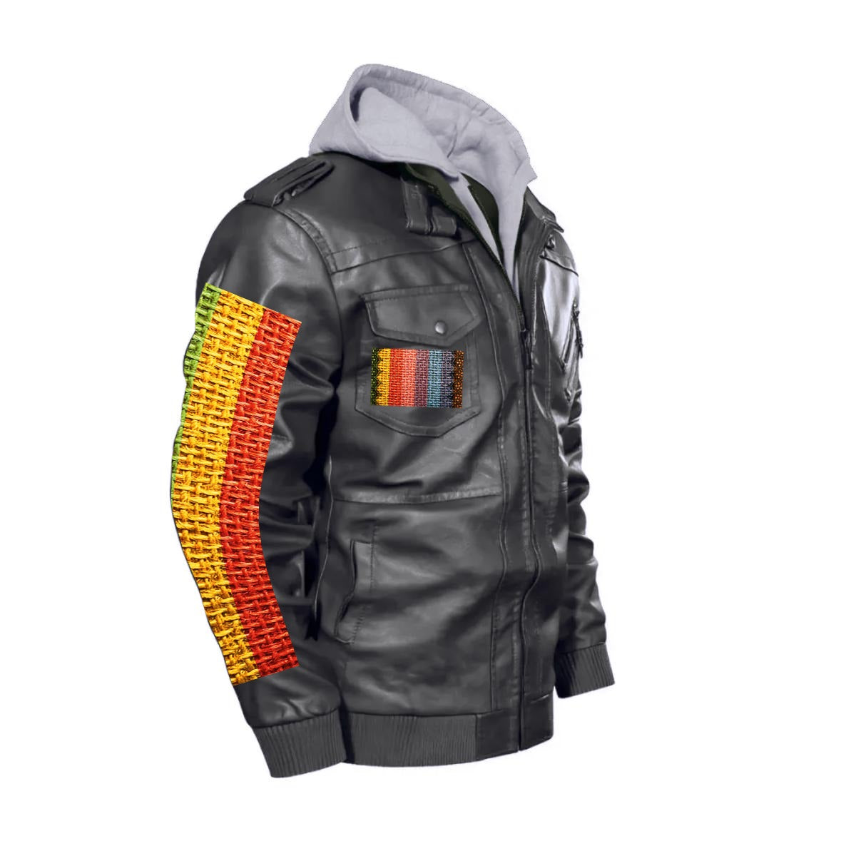 Men's Zip Leather Jacket |DTF
