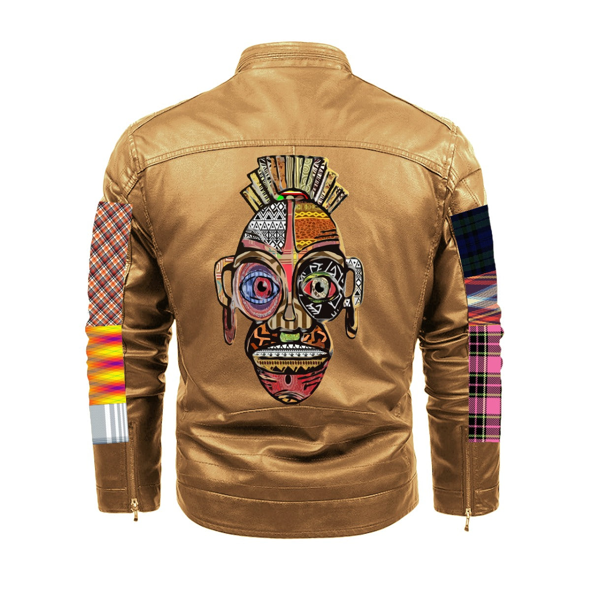 Plus Fleece Decorative Zipper Leather Jacket (DTF)