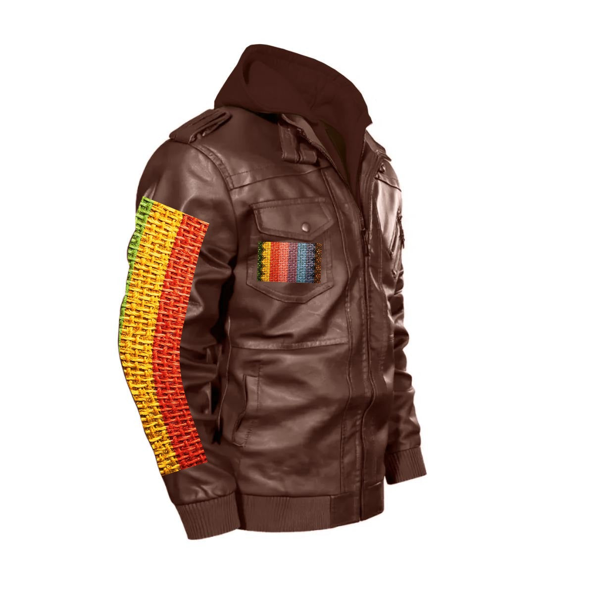 Men's Zip Leather Jacket |DTF