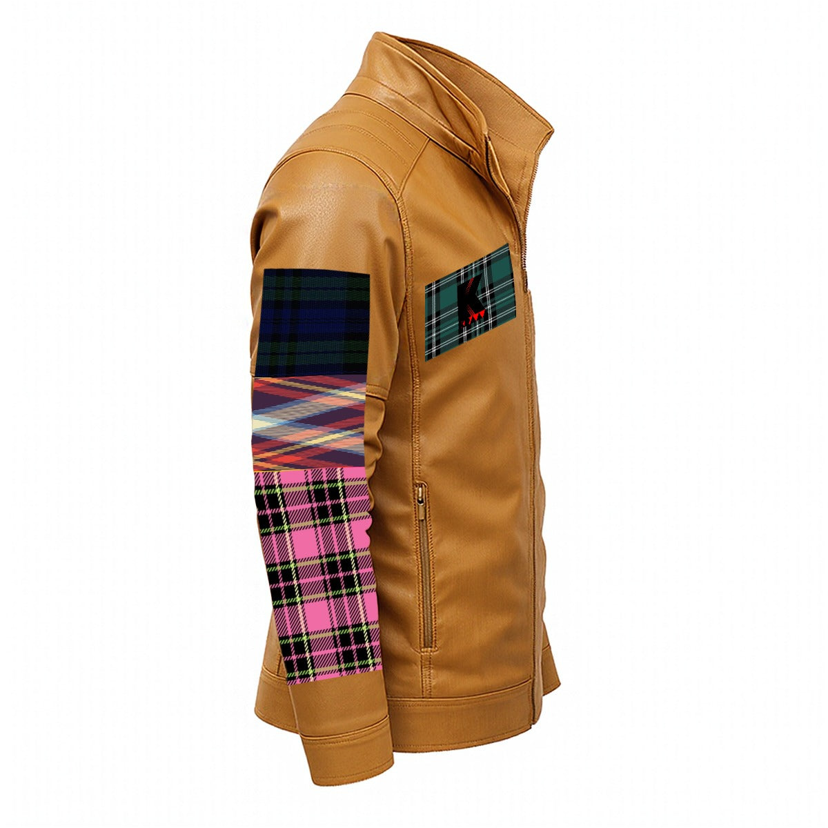 Plus Fleece Decorative Zipper Leather Jacket (DTF)