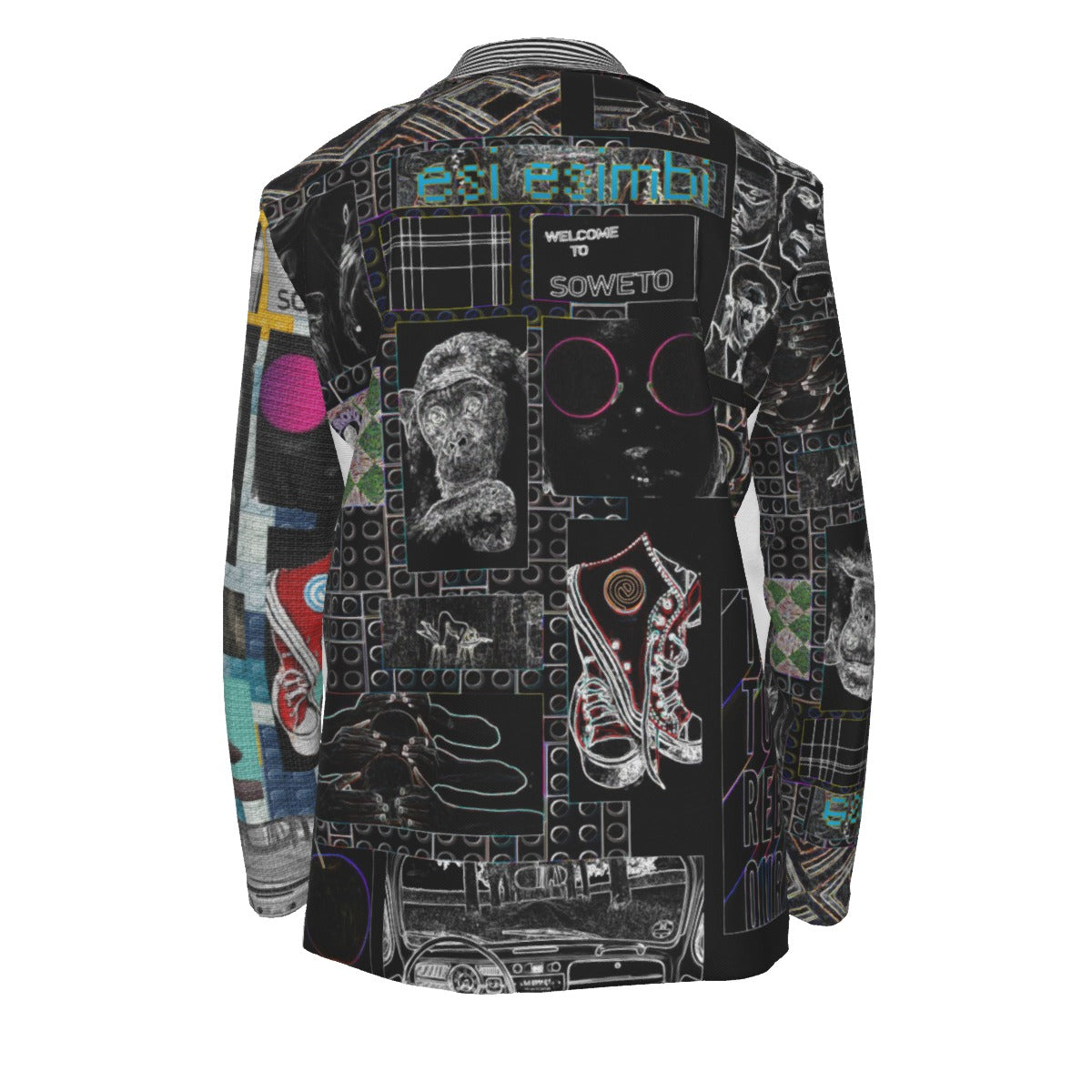 All-Over Print Men's Casual Flat Lapel Collar Blazer | 245GSM Cotton
