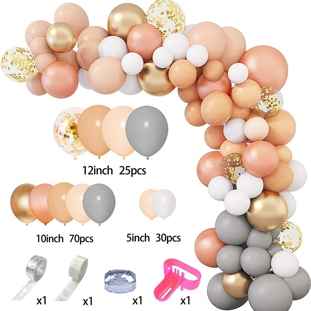Orange grey gold multicolor latex balloon chain arch garland party decoration – KRAAA
