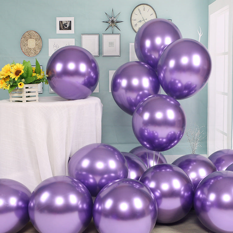 Chrome Metallic Latex Balloons – Wedding & Birthday Party Decoration Set