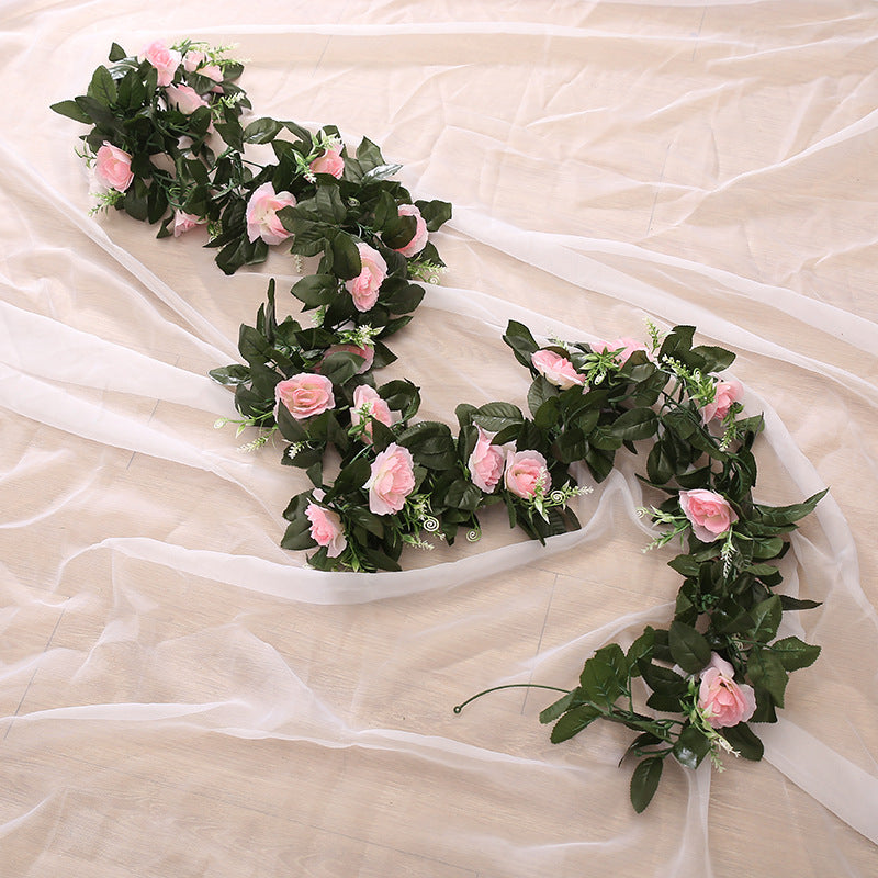 Champagne Floral Vine Garland – Elegant Fake Flower Decoration for Wedding & Party Decor