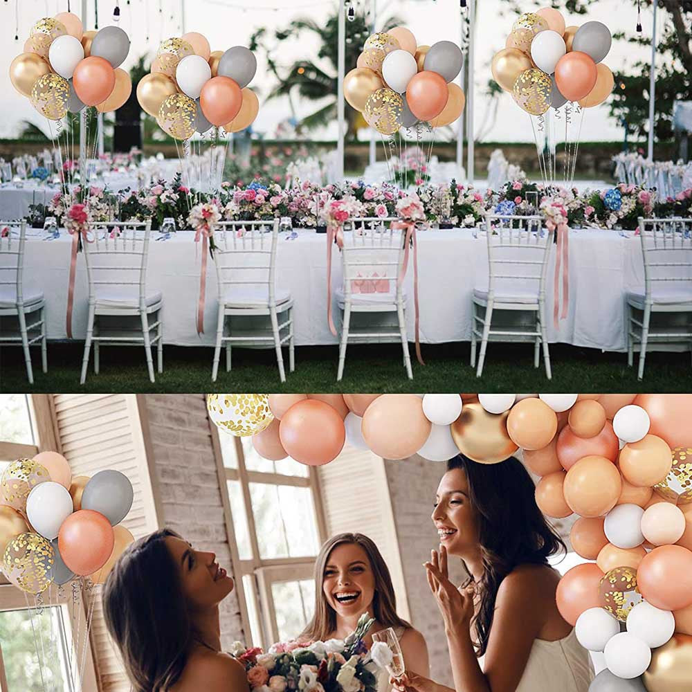 Orange grey gold multicolor latex balloon chain arch garland party decoration – KRAAA
