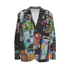 All-Over Print Men's Casual Flat Lapel Collar Blazer | 245GSM Cotton
