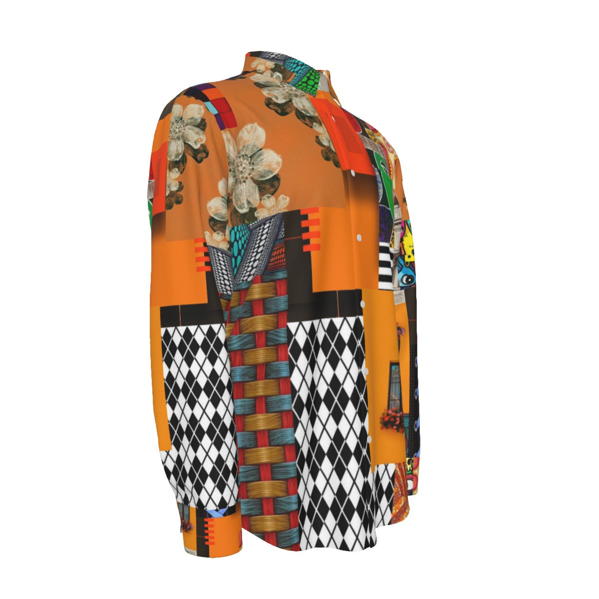 All-Over Print Men's Long Sleeve Shirt | 115GSM Cotton poplin