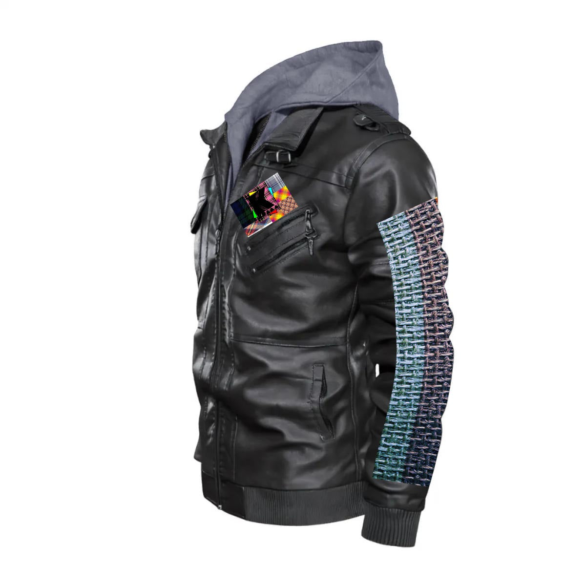 Men's Zip Leather Jacket |DTF