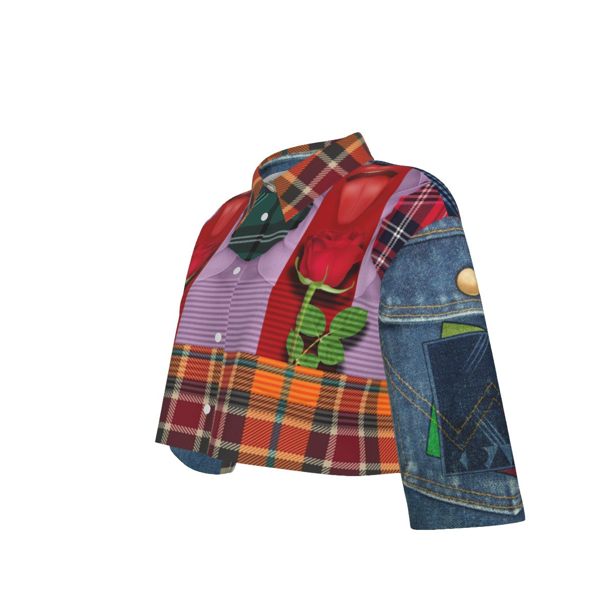 All-Over Print Women's Cropped Jacket | 245GSM Cotton