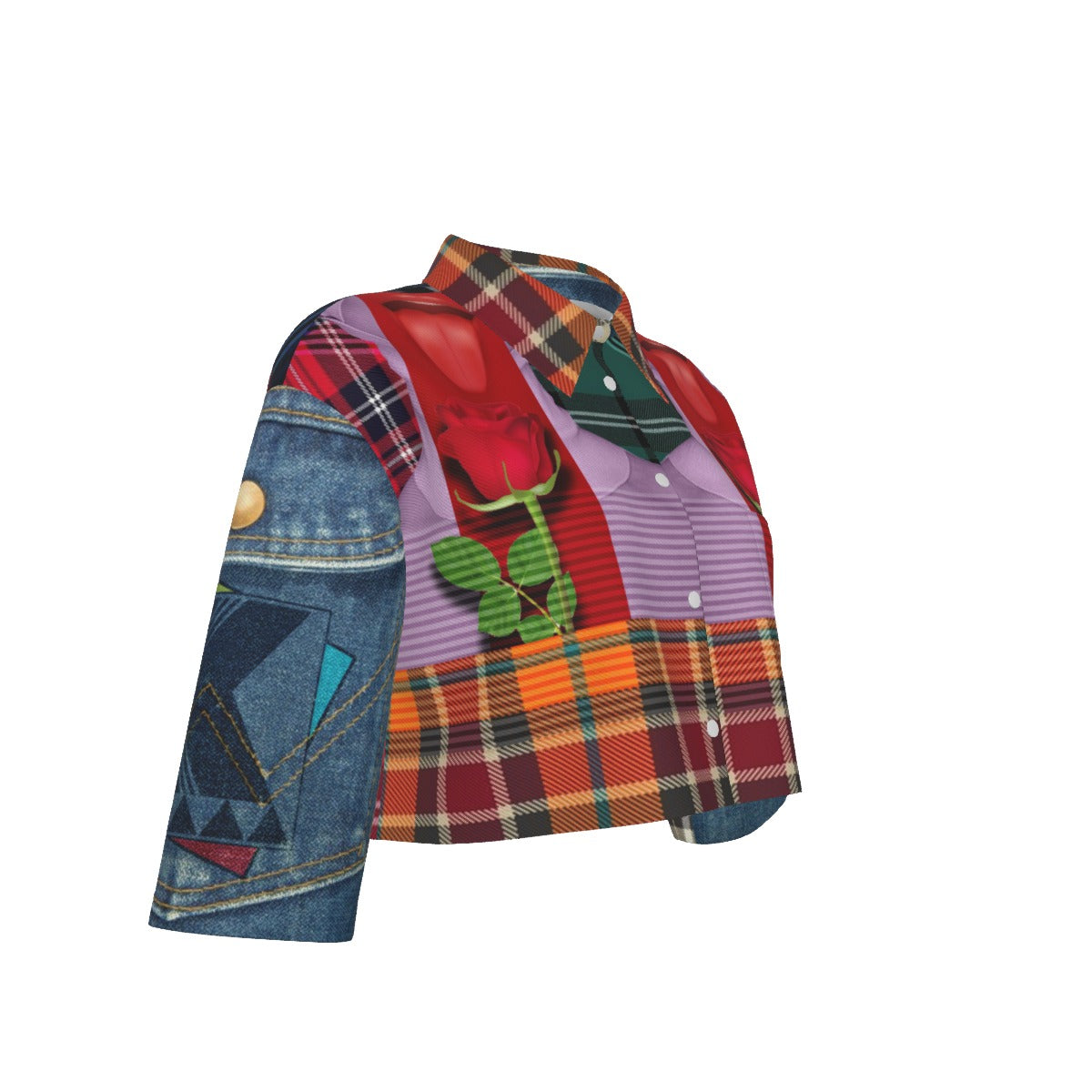 All-Over Print Women's Cropped Jacket | 245GSM Cotton