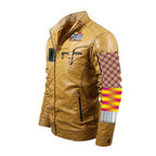Plus Fleece Decorative Zipper Leather Jacket (DTF)