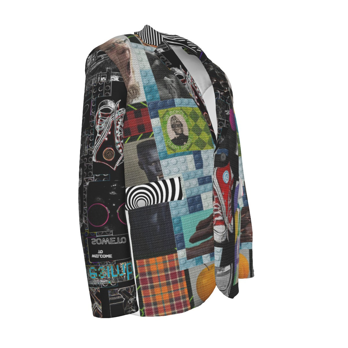 All-Over Print Men's Casual Flat Lapel Collar Blazer | 245GSM Cotton