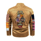 Plus Fleece Decorative Zipper Leather Jacket (DTF)