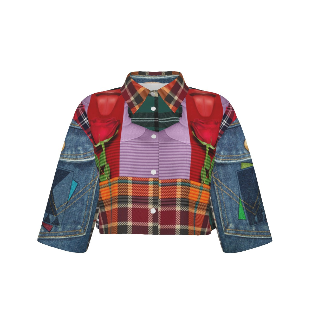 All-Over Print Women's Cropped Jacket | 245GSM Cotton