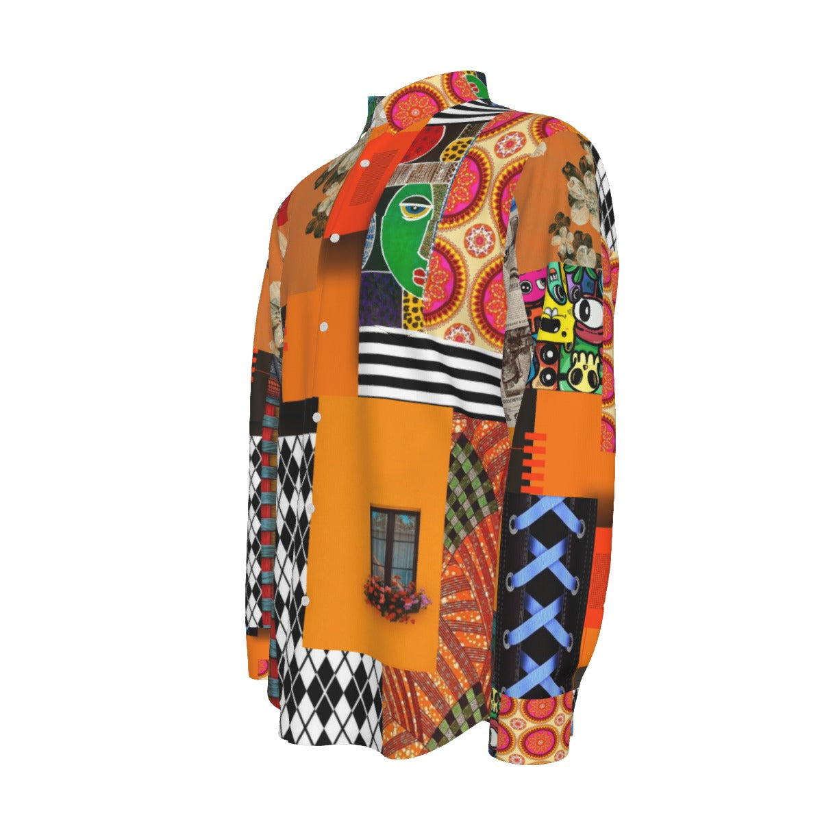 All-Over Print Men's Long Sleeve Shirt | 115GSM Cotton poplin