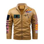 Plus Fleece Decorative Zipper Leather Jacket (DTF)