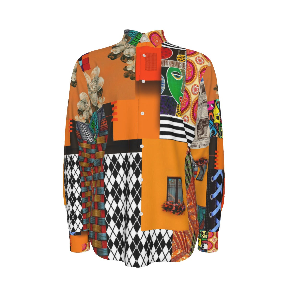 All-Over Print Men's Long Sleeve Shirt | 115GSM Cotton poplin