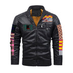 Plus Fleece Decorative Zipper Leather Jacket (DTF)