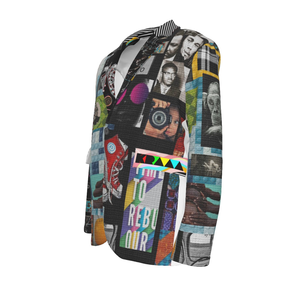 All-Over Print Men's Casual Flat Lapel Collar Blazer | 245GSM Cotton