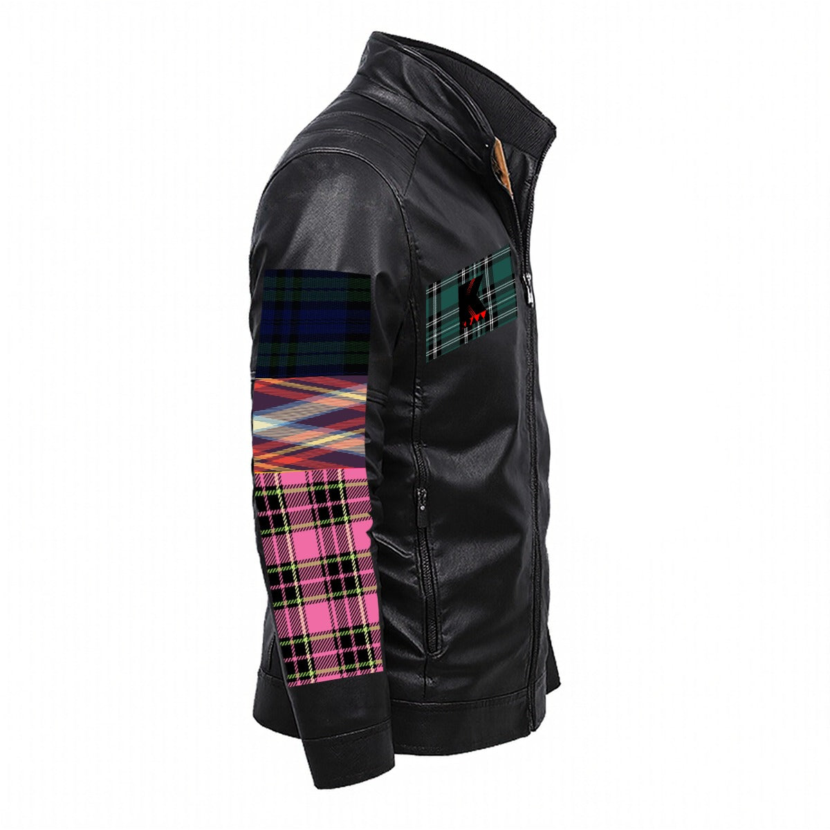 Plus Fleece Decorative Zipper Leather Jacket (DTF)