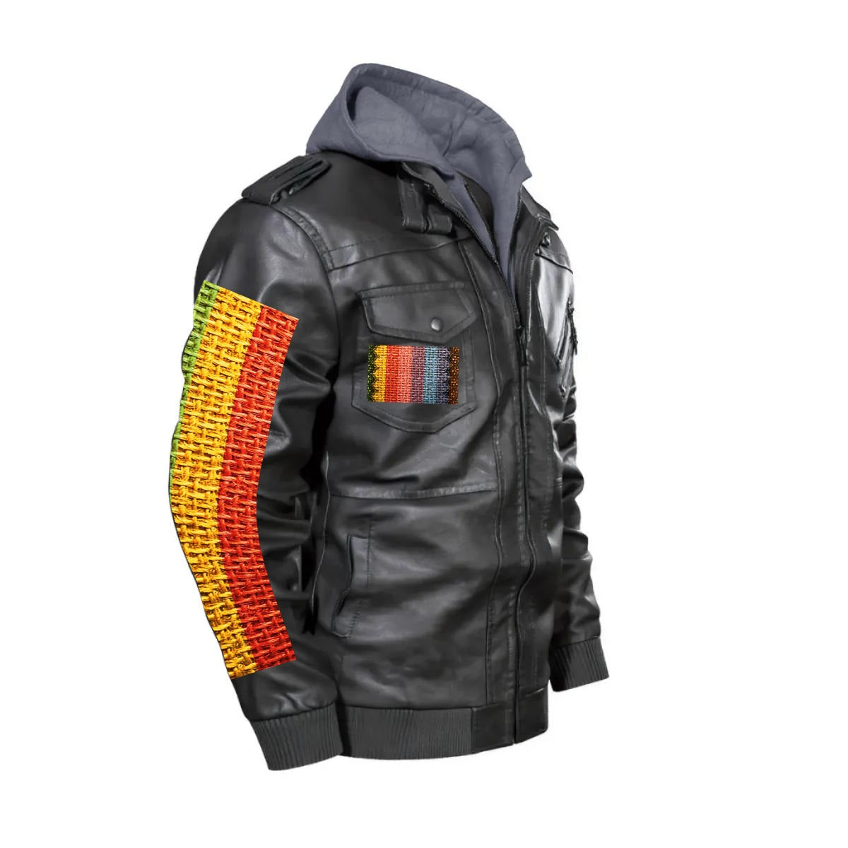 Men's Zip Leather Jacket |DTF