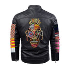 Plus Fleece Decorative Zipper Leather Jacket (DTF)