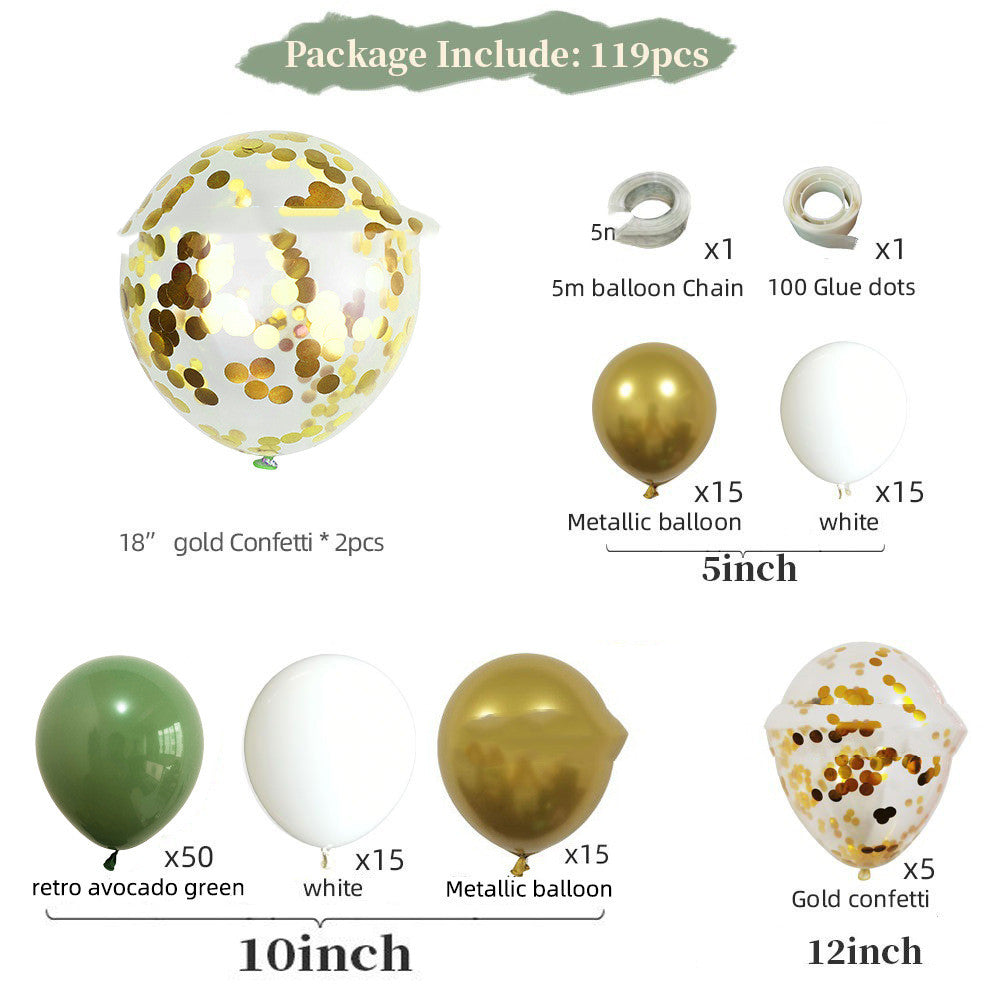 Avocado Green Balloon Arch Kit - Aesthetic Party Decoration Set (119 pcs)