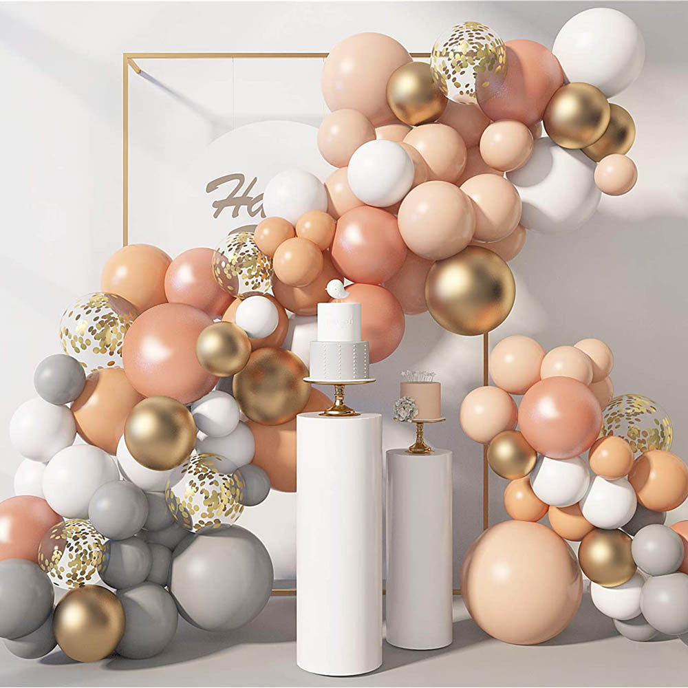 Orange grey gold multicolor latex balloon chain arch garland party decoration – KRAAA
