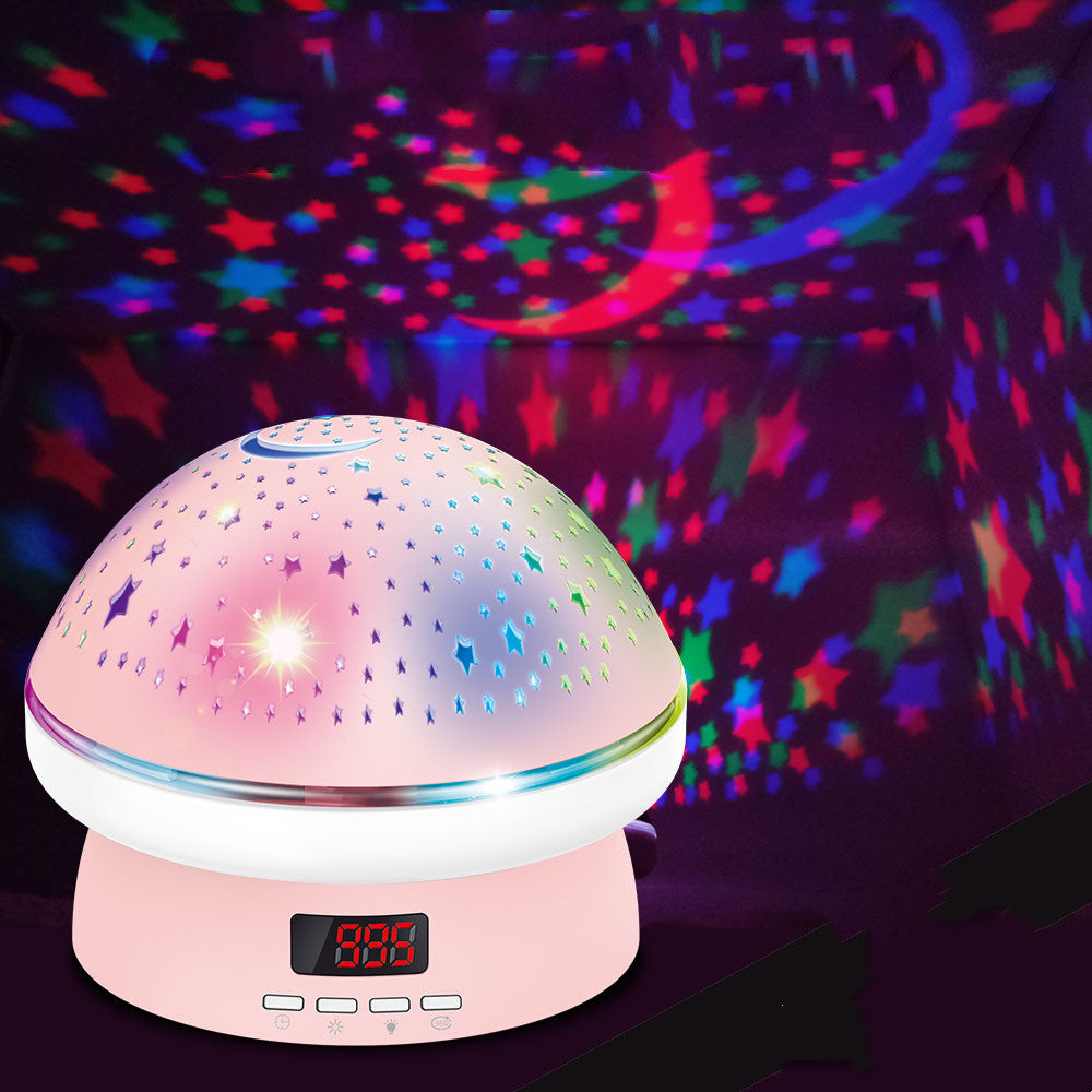 Mushroom Galaxy Projector Lamp – LED Starry Sky Ambient Room Light