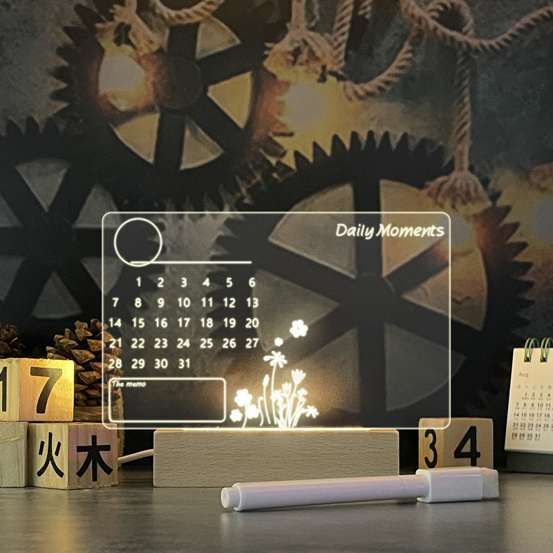 LED Message Board Lamp – USB Aesthetic Night Light with Writing Pen