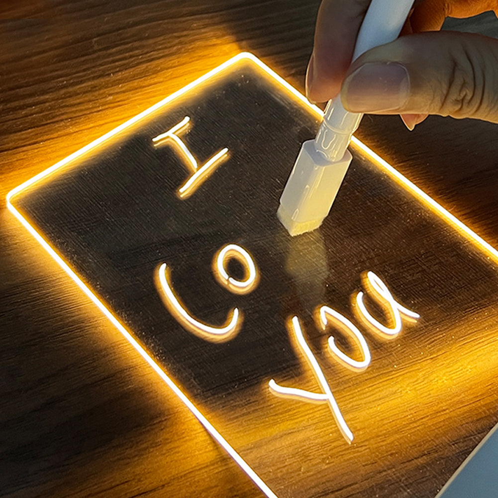 LED Message Board Lamp – USB Aesthetic Night Light with Writing Pen