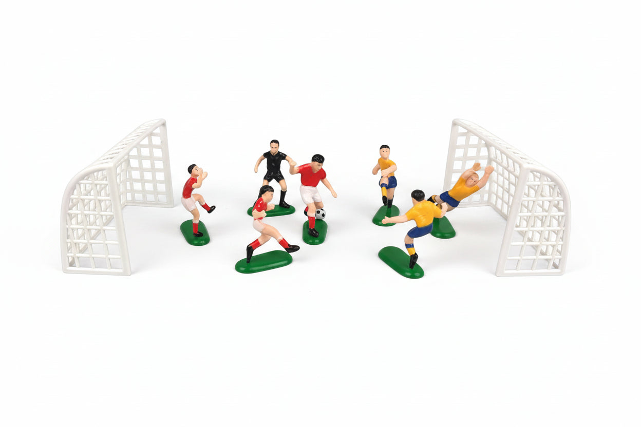Figurines Joueurs de Soccer Vintage – Décoration Gâteau & Cupcake (Set Anniversaire)