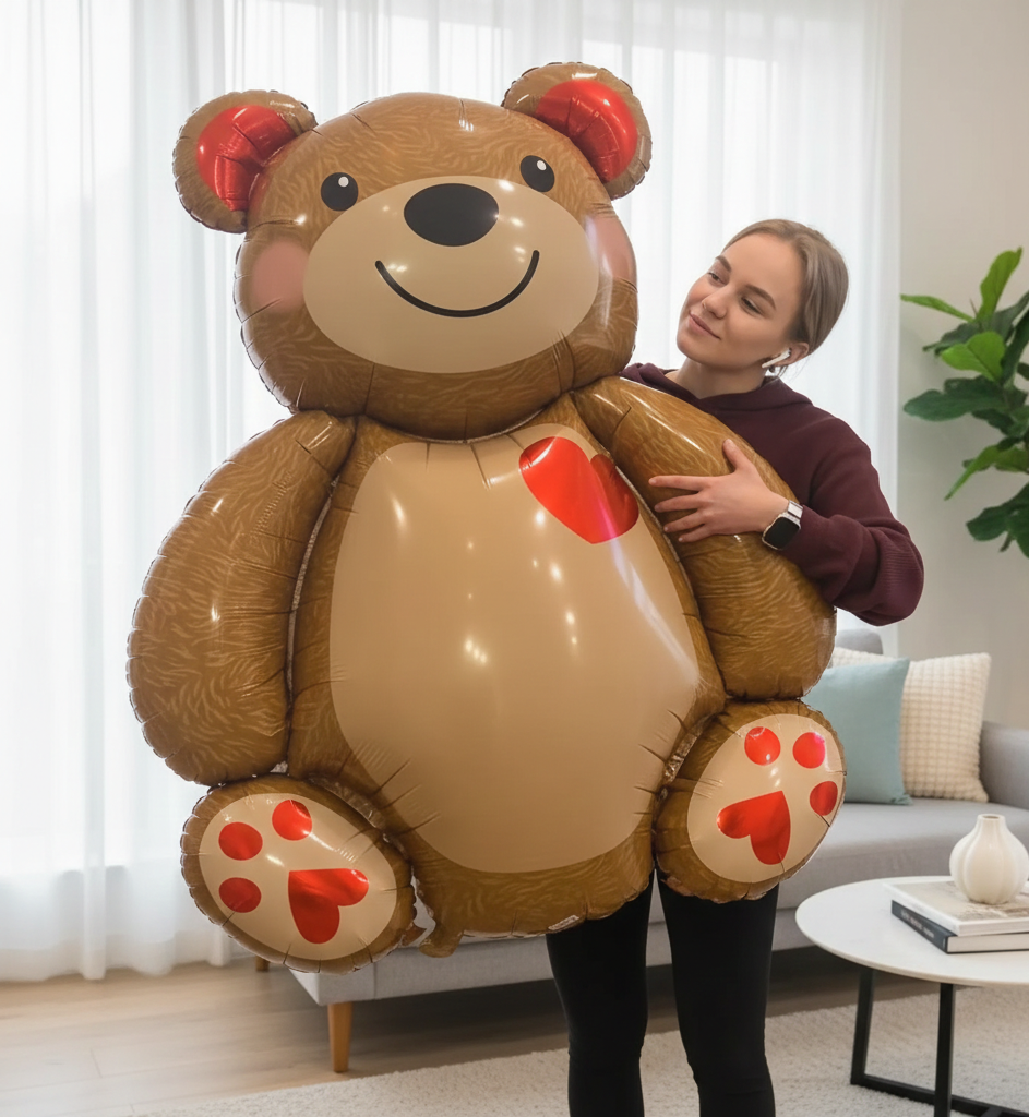 Large Bear Balloon – Décoration Géante en Aluminium (Anniversaire &amp; Événement)