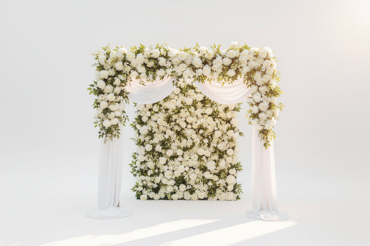 Arrangement Floral Mariage – Rangée de Fleurs Artificielles 50/100 cm (Peonies & Roses)