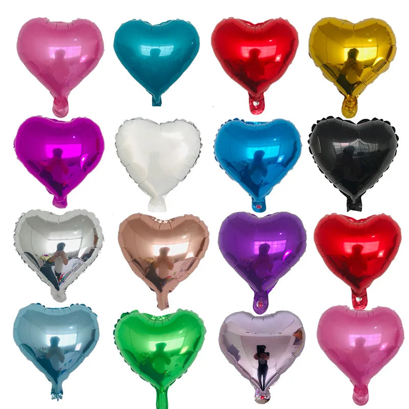 Ballons Cœur Aluminium 10 pouces 10pcs