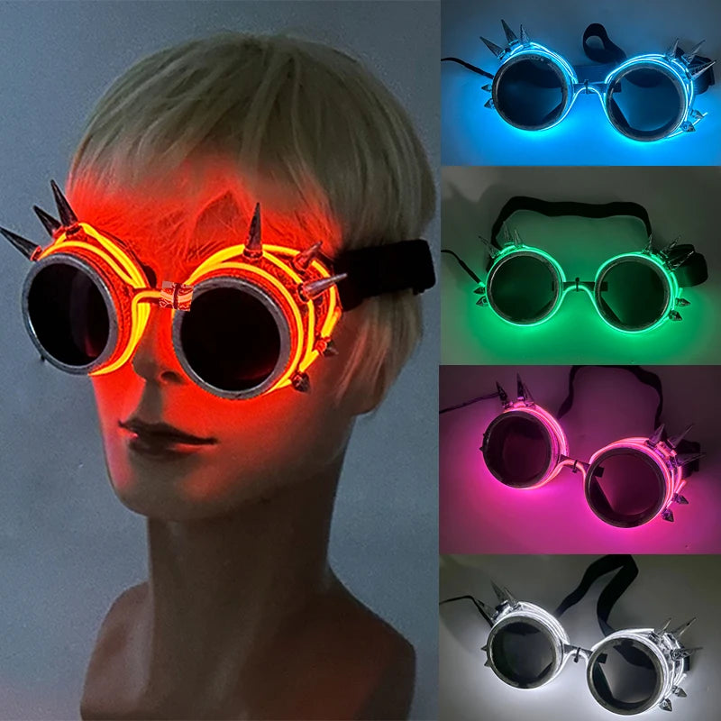 Lunettes LED Cyberpunk, Accessoire Lumineux pour Fêtes, Rave, Festivals & Soirée