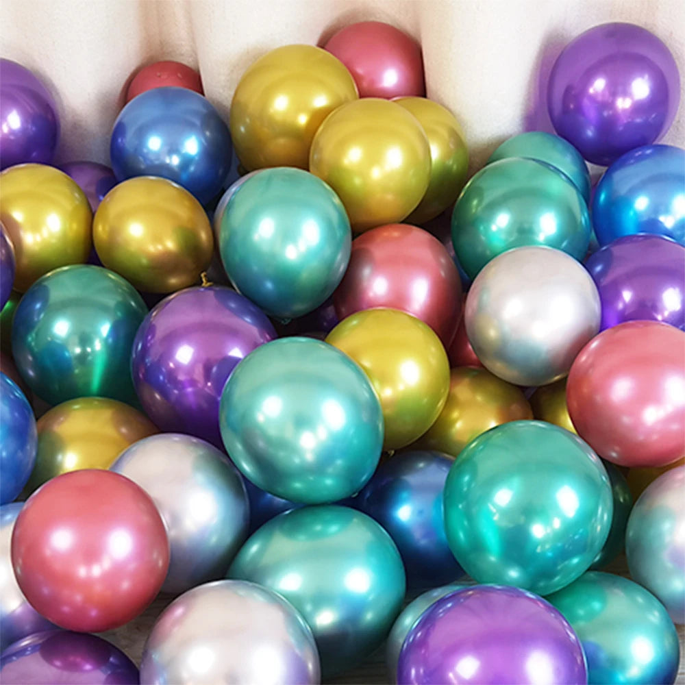Ballons Métalliques en Latex 10 Pouces – Lot de 10, 20 ou 50 Pièces