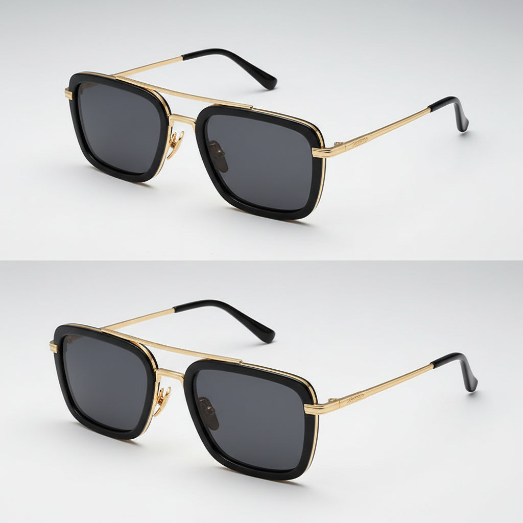Square UV400 Sunglasses – Metal Frame