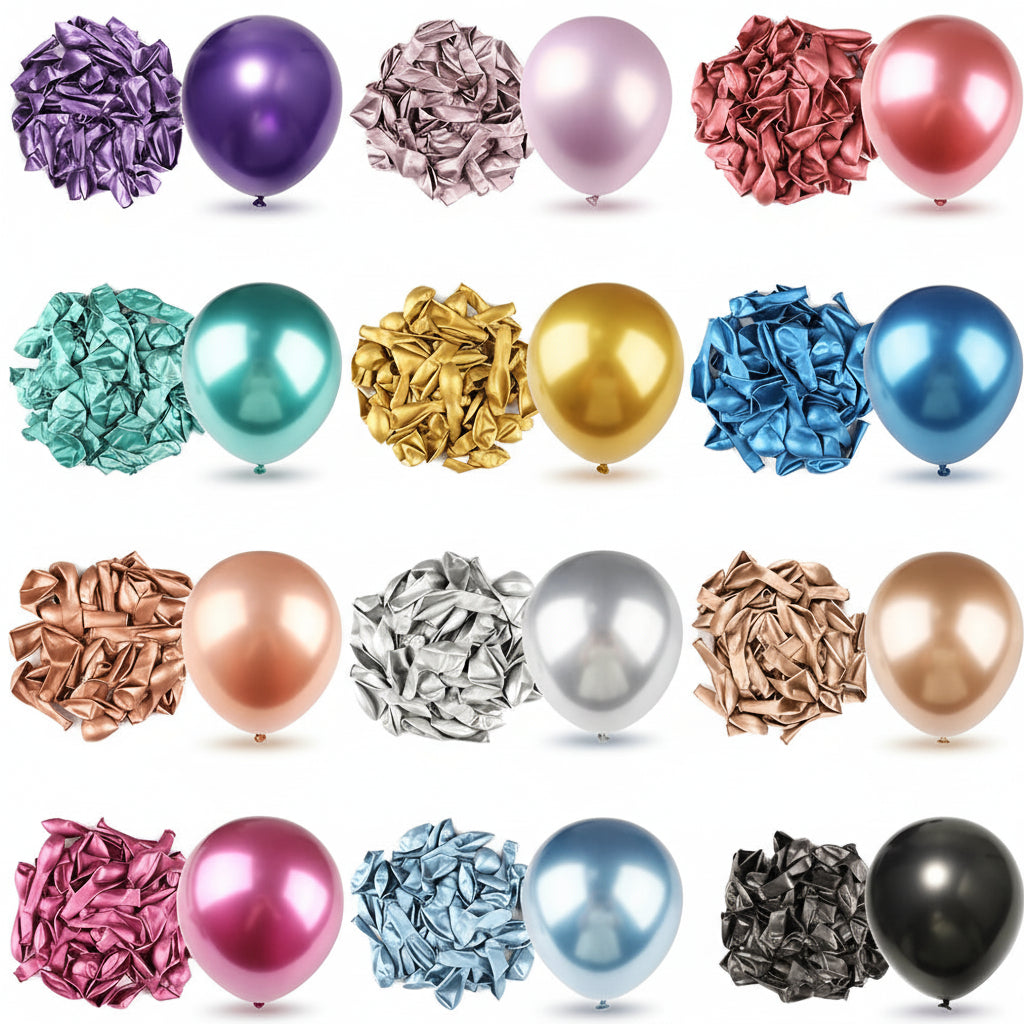 Ballons Métalliques en Latex 10 Pouces – Lot de 10, 20 ou 50 Pièces