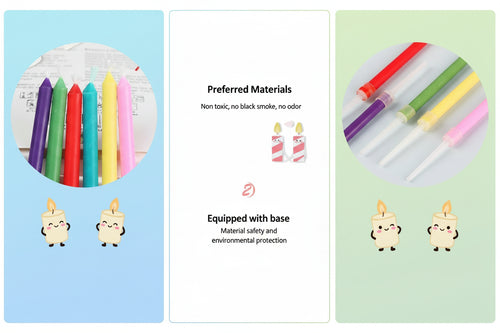 Bougies Colorées d’Anniversaire – 6 ou 12 pièces