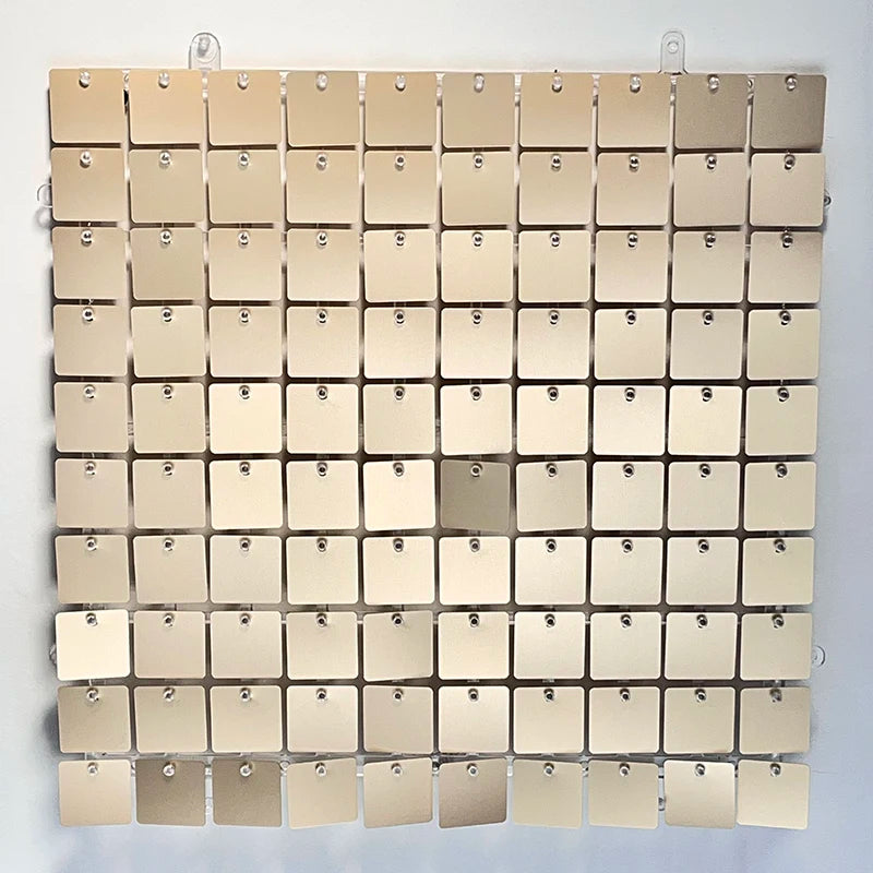 12/16/18/24PCS Shimmer Wall Backdrops silvery Square Sequin Wall Panel Backdrops Party Backdrops for Wedding Birthday Decor