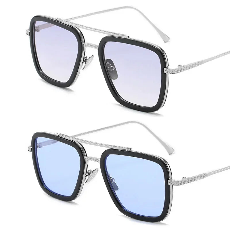 Square UV400 Sunglasses – Metal Frame
