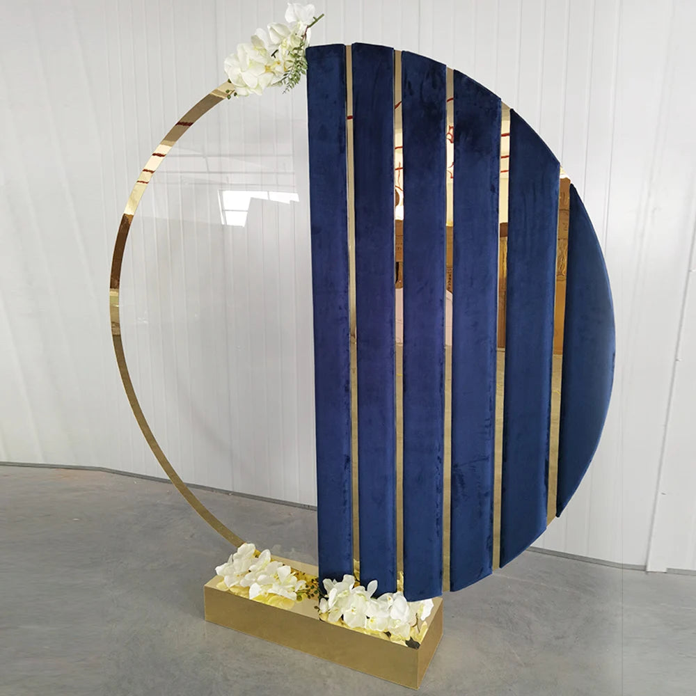 Acrylic Velvet Backdrop Arch Flowers Balloons Stand Round Balloon Backdrop Stand Flower Arch For Event