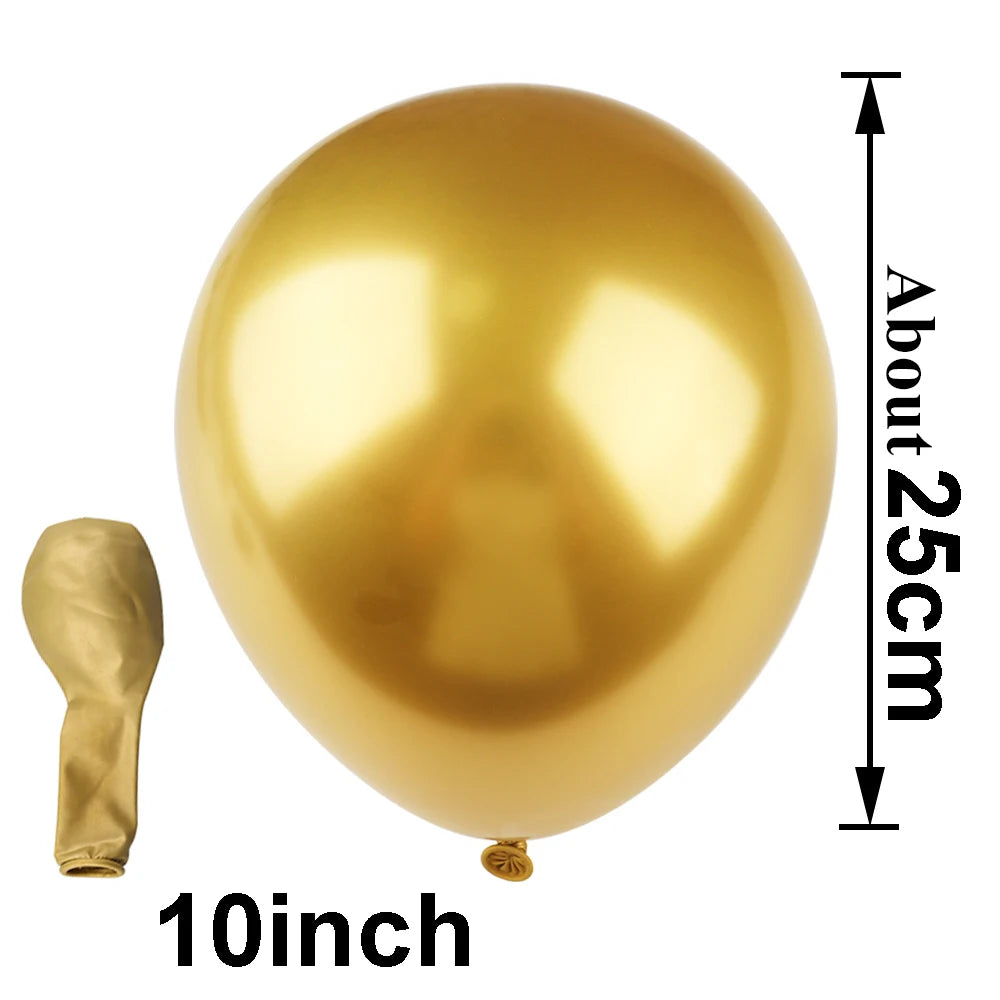 Ballons Métalliques en Latex 10 Pouces – Lot de 10, 20 ou 50 Pièces