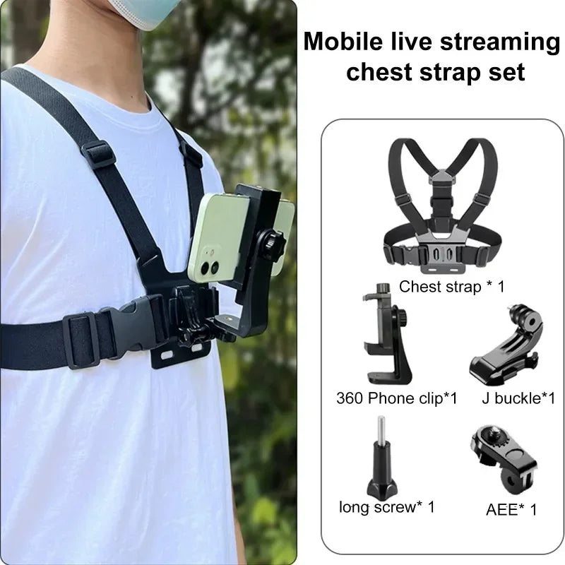 5-in-1 Phone Holder - Chest Mount for Video Recording and Live Streaming