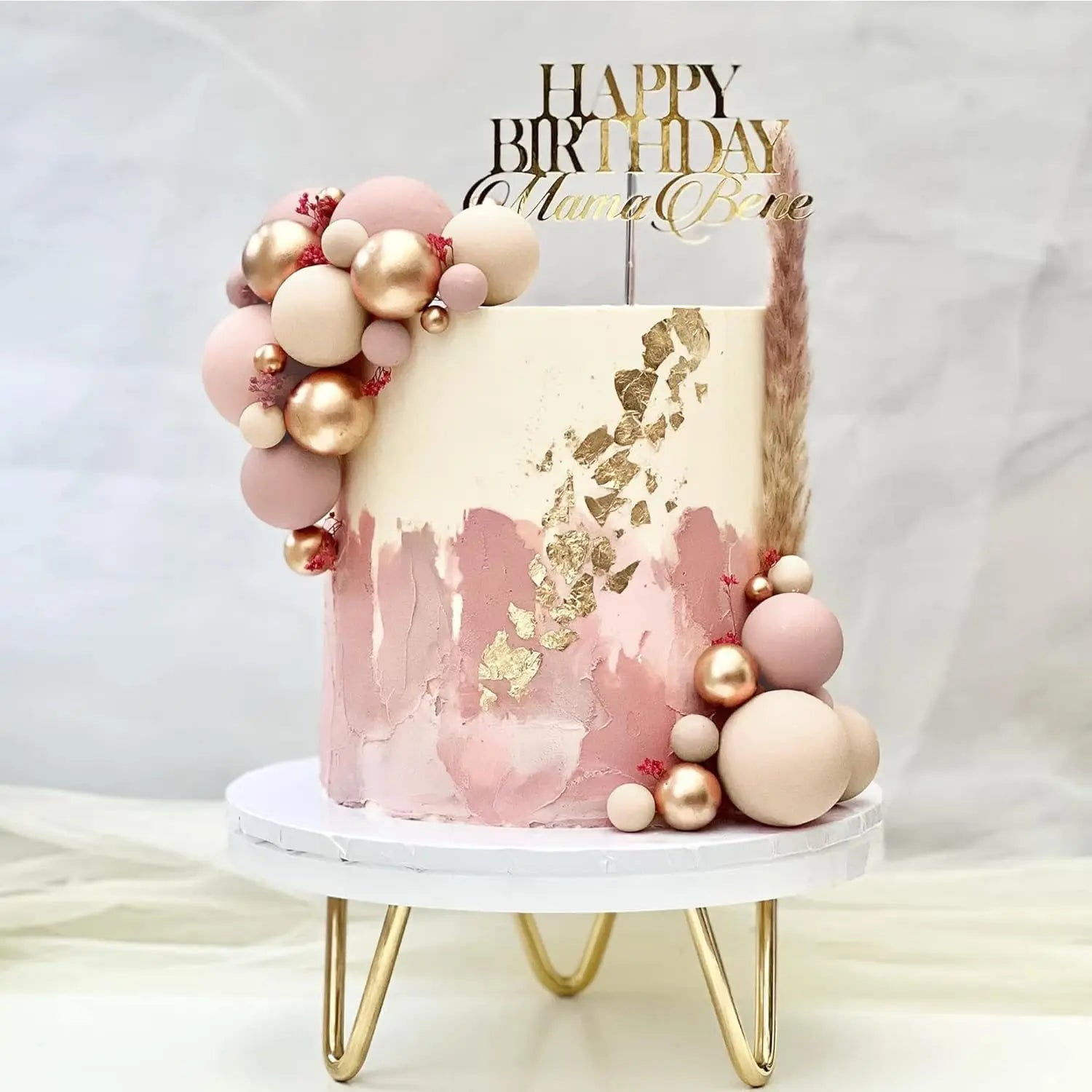 Boho Ball Cake Topper – Set of 30 – Birthday & Baby Shower Cake Decoration