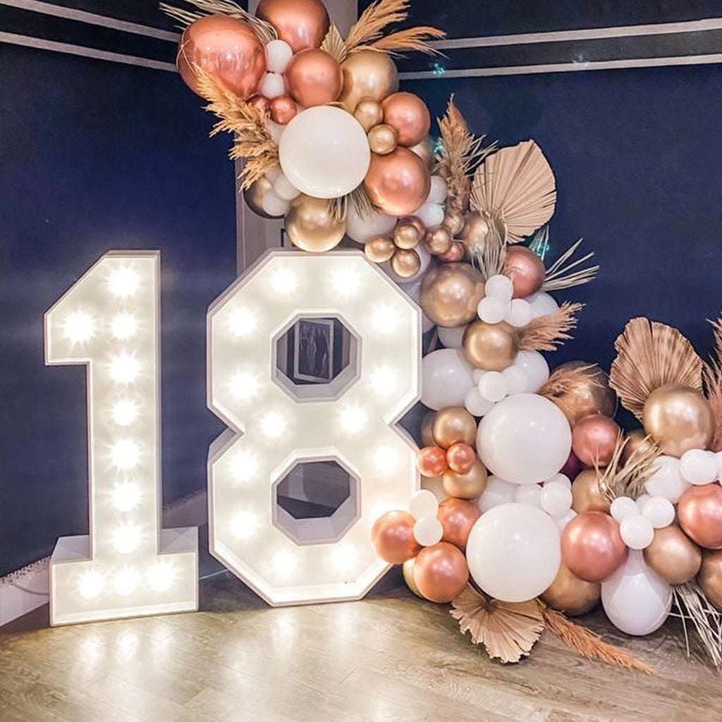 Led Light Birthday Number Ornaments 1st 18 30 50 60 Birthday Number Frame Background Birthday Wedding Party Anniversary Decor