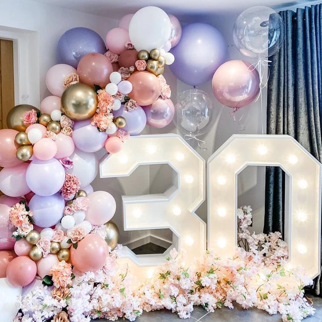 Led Light Birthday Number Ornaments 1st 18 30 50 60 Birthday Number Frame Background Birthday Wedding Party Anniversary Decor