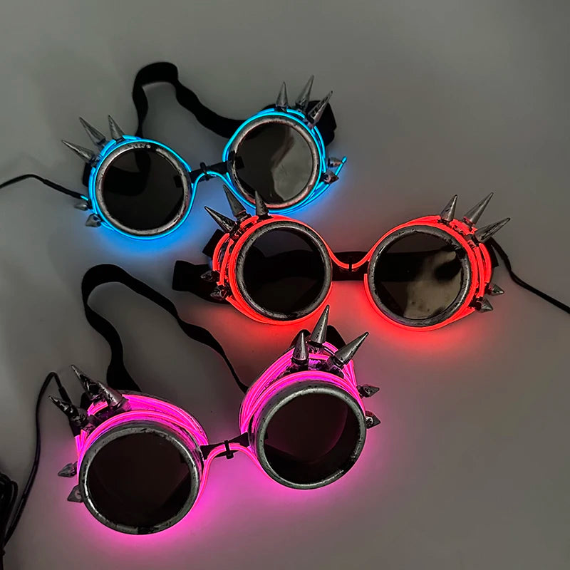 Lunettes LED Cyberpunk, Accessoire Lumineux pour Fêtes, Rave, Festivals & Soirée