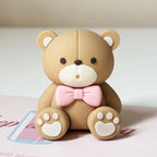 1 Set Pink Bear Cake Toppers Boho Rainbow Nude Baby Pink Balls Cake Decorations for Birthday Baptism Baby Shower Party Favor